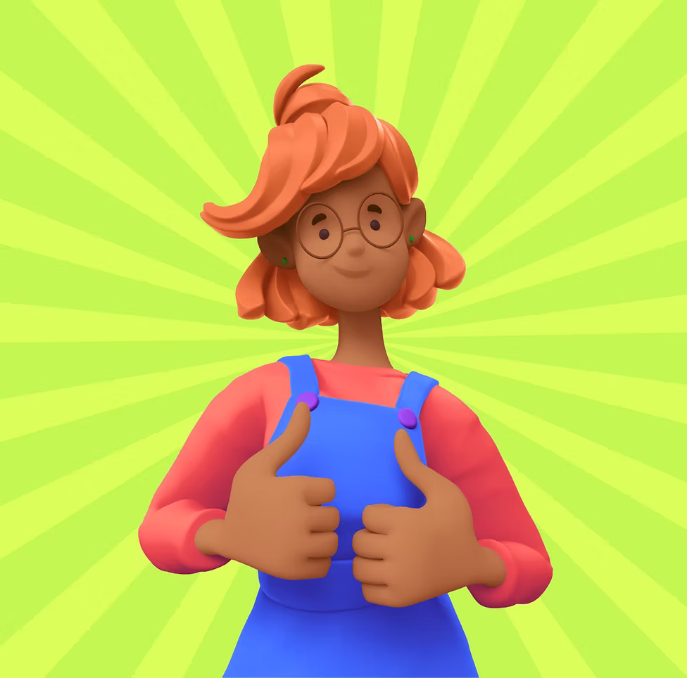 Freeda mascot celebrating internet installation